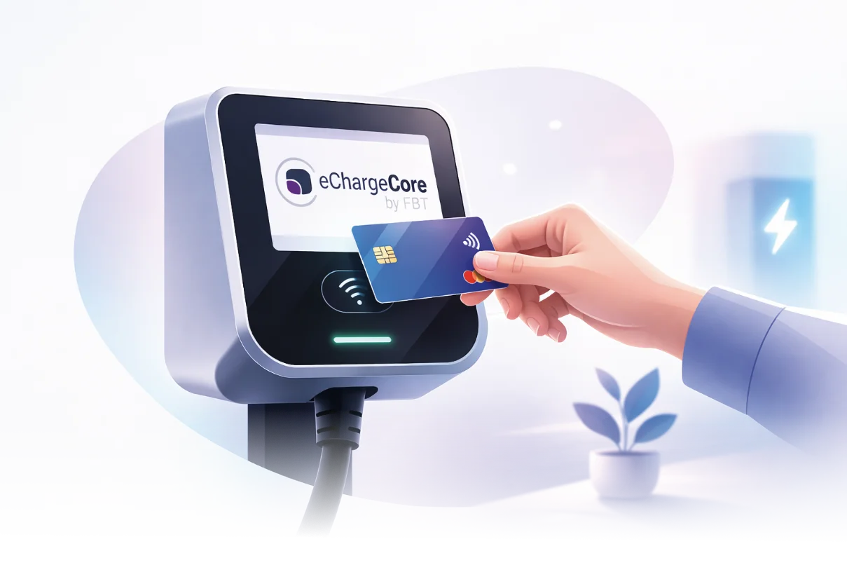 Kontaktlose Kartenzahlung an einem eChargeCore-Kartenterminal